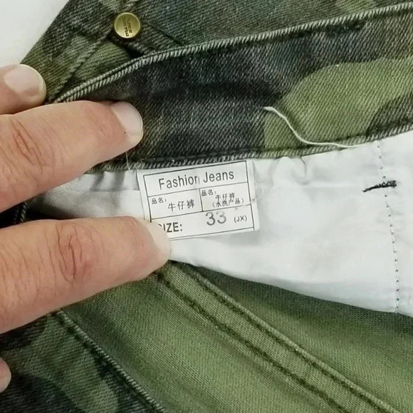 Biepa Paris 33X29 Men's Snap Pocket Jogger Style Logo Camo Denim Fashion Jeans - Picture 4 of 10